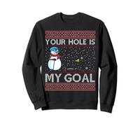 Your Hole Is My Goal Snowman Golfing Golf Player Ugly Xmas Sweatshirt