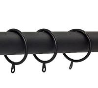 20 Pack Metal Curtain Ring Chrome Brass Black Brushed Chrome Fits 19mm 25mm 28mm Poles (Matt Black, 28mm)