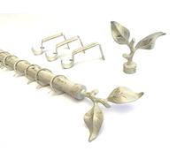 Your Home Online 28mm Brushed Cream Ivory Gold Metal Curtain Pole Leaf Finial (3m)
