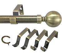 Your Home Online 3 & 5 Side Antique Brass 28mm Bay Window Curtain Pole Passing Brackets C Rings (3m 5 Sided Bay)