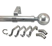 Your Home Online 3 & 5 Side Polished Chrome 28mm Bay Window Curtain Pole Passing Brackets C Rings (3m 3 Sided Bay)