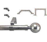 Your Home Online 3 & 5 Side Polished Chrome 28mm Bay Window Curtain Pole Passing Brackets C Rings (4m 5 Sided Bay)