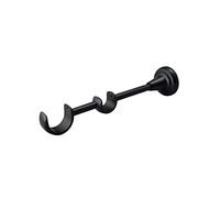 Your Home Online Double Layering Curtain Pole Bracket Holder 28mm / 19mm Metal Black Silver Brass (Matt Black)