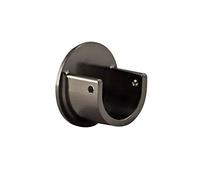 Your Home Online Metal 19mm & 28mm Curtain Pole Recess Wall Bracket Black Chrome Brass Copper (Black Graphite Chrome, 19mm Quantity 2)