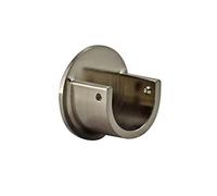 Your Home Online Metal 19mm & 28mm Curtain Pole Recess Wall Bracket Black Chrome Brass Copper (Brushed Chrome, 28mm Quantity 2)