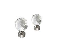 Your Home Online Metal Curtain Pole Rod Pack of 2 Finials/Ends for 19mm 28mm Diameter Poles Brushed Chrome (Set of 2 Milano Finial, 19mm)