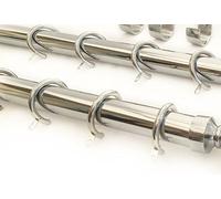 Your Home Online Polished Chrome 28mm Bay Window Curtain Pole Passing Bracket C Rings Elbow Corner Joints (10 Passing C Rings)
