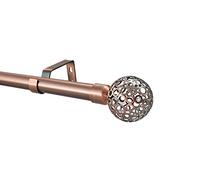 Your Home Online Quality Heavy Duty 28mm Metal Curtain Pole Rings Rods 50mm Metal Osaka Finials (Antique Copper, 4m)