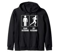 Your Husband vs. My Hubby - Funny Marathon Running Design Zip Hoodie