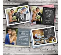 Your Invites Wedding Greeting Card, Personalized Thank You Card with Photo, 33 Designs, A6 Size, 350gsm Silk, Modern Style, Free Coloured Envelopes