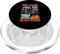 Your Karma Has Been Reviewed Halloween Cat PopSockets PopGrip for MagSafe