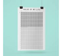 Your Life in Weeks Calendar, Life in Weeks Poster, Life Weekly Calendar - 5,200 Weeks to Show Your Life and Change View (DIN A2 (420 x 594 mm), 30 Pre-Printed Years)