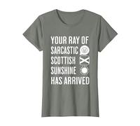 Your Little Ray of Sarcastic Scottish Sunshine Has Arrived T-Shirt, Women, Olive Heather, XX-Large