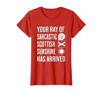 Your Little Ray of Sarcastic Scottish Sunshine Has Arrived T-Shirt, Women, Red, Small