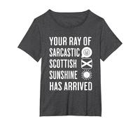 Your Little Ray of Sarcastic Scottish Sunshine Has Arrived T-Shirt, Women's Plus, Dark Heather Grey, 4X