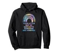 Your Little Ray of Sarcastic Sunshine Has Arrived Funny Pullover Hoodie, Adult Unisex, Black, Large