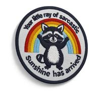 Your Little Ray of Sarcastic Sunshine Has Arrived Iron On Patches - Iron On or Sew On Morale Patch - Funny Patches for Gift, DIY Applique Accessories, Trucker Hats, Clothes, Backpack Size 3 Inches