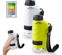 Your Little Scientist Microscope, 2026 New Miniscope Portable Microscope Kids, 60x-120x Pocket Microscope For Kids, Handheld Microscope For Science Experiments (White+Green)