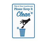 Your Lunchroom Keep It Clean Warning Sign, Office Security Metal Signs for Busines Home Outdoor Indoor Road Yard Garage Street Wall Caution Decor 12x8 Inch
