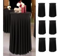 Your Magic Moment Round Cocktail Table Skirt Black Tablecloth Set of 6 for highboy Table Round Tablecloth Spandex Fitted Table Covers for 24 in Tables Small Corner Table Cover