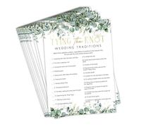 Your Main Event Prints Bridal Shower Games Tying The Knot Wedding Traditions Trivia, 50 Cards Included (Eucalyptus)