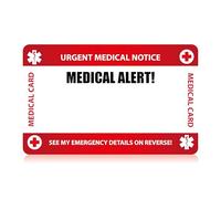 Your Medical Condition Card with Writable Panel and Patterned Lanyard, Emergency Contact Card