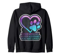 Your Memory Is Our Keepsake Pet Cat Dog Memorial Paw Heart Zip Hoodie