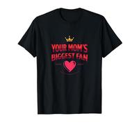Your Mom's Biggest Fan Est. 1984 Retro Crown Heart T-Shirt, Men, Black, L
