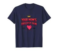 Your Mom's Biggest Fan Est. 1984 Retro Crown Heart T-Shirt, Men, Navy, L