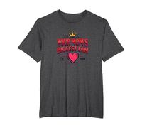 Your Mom's Biggest Fan Est. 1984 Retro Crown Heart T-Shirt, Men's Big and Tall, Dark Heather Grey, 2X Tall