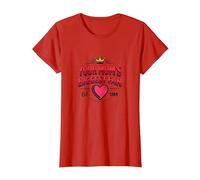 Your Mom's Biggest Fan Est. 1984 Retro Crown Heart T-Shirt, Women, Red, L