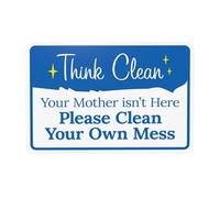 Your Mother Isn't Here Please Clean Your Own Mess Warning Sign, Door Security Metal Signs for Home Busines Outdoor Indoor Yard Garage Street Wall Caution Decor 12 x 8 Inch