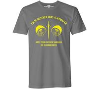 Your Mother was A Hamster - Mens Slogan T Shirt Charcoal Grey
