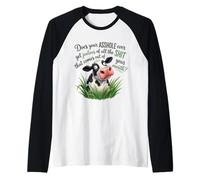 Your Mouth Says More Than Your Brain Can Handle Funny Cow Raglan Baseball Tee