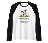 Your Mouth Talks More Nonsense Than Sense Funny Cow Sarcasm Raglan Baseball Tee