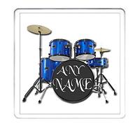 YOUR NAME HERE PERSONALISED DRUMMER GIFT COASTER. Personalised Drum Kit Drummer Music Rock Band Novelty Gift coaster