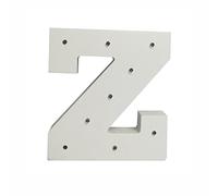 Your Name in Lights - White Wooden Light Up Letters A-Z Wedding Baby Standing or Wall Mounted Decoration (Z)