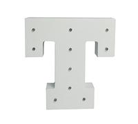 Your Name in Lights - White Wooden Light Up Letters A-Z Wedding Baby Standing or Wall Mounted Decoration (T)