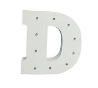 Your Name in Lights - White Wooden Light Up Letters A-Z Wedding Baby Standing or Wall Mounted Decoration (D)
