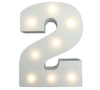 Your Name in Lights - White Wooden Light Up Number Wedding Baby Standing or Wall Mounted Decoration (2)