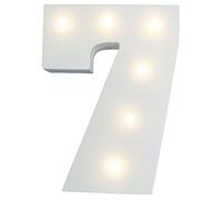 Your Name in Lights - White Wooden Light Up Number Wedding Baby Standing or Wall Mounted Decoration (7)