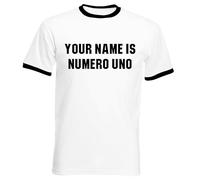 Your Name is Numero Uno Mens T Shirt Personalised Customised - Arnold is Numero Uno Pumping Iron Inspired Gym Men's T-Shirt (UK, Alpha, 3XL, Regular, Regular, White)