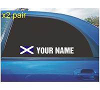 Your Name Rally Race CAR Window Sticker Decal Scottish Scotland Flag White X2