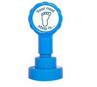 Your Next Step is... Teacher Stamp. 22mm, Xclamations Stamp in Blue Ink