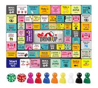 Your Night Drinking Board Game for Adults, Pink and Purple Party Game with Dice and Pawns, Interactive 38x26cm Mat, 2-8 Players, Age 21+ (#A)
