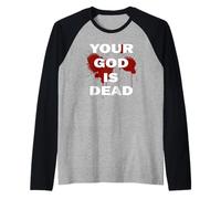 Your Nine God inch is Nails Dead Atheist Metalhead Dogma Sin Raglan Baseball Tee