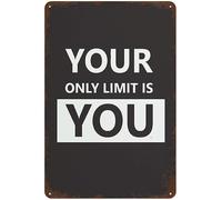Your Only Limit Is You Gym Workout Motivational Positive Quote Wall Art Funky Modern Style Creative Retro Art Metal Funny Wall Decor Plaque Cafe Office Vintage Home Decor Fashion Gift 5.5x8 Inch