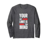 Your Only Limit is Your Mind Long Sleeve T-Shirt, Adult Unisex, Dark Heather Grey, Small