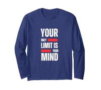 Your Only Limit is Your Mind Long Sleeve T-Shirt, Adult Unisex, Navy Blue, Small