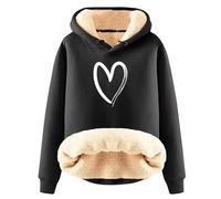 Your Order Today'S Deals of The Day Winter Jumpers for Women UK Lamb Wool Round Neck Hoodie For Men Winter Youth Thick Warm Solid Color Hooded Top Plus Upcoming Prime Deals (Black, M)